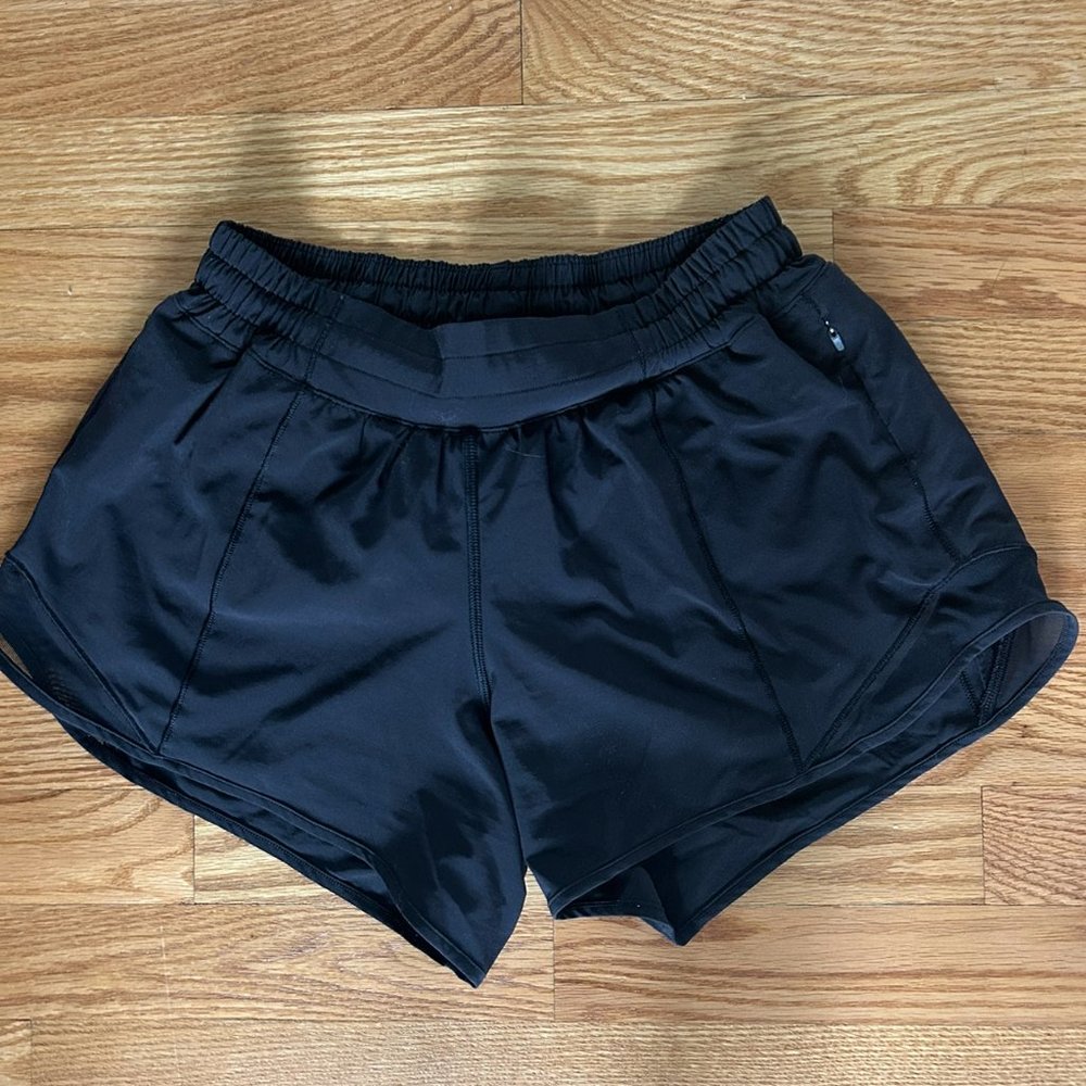 Size 6 Black Lululemon Hottie Hot Shorts
